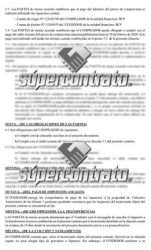 Modelo de contrato de compraventa de vehículo - Supercontrato