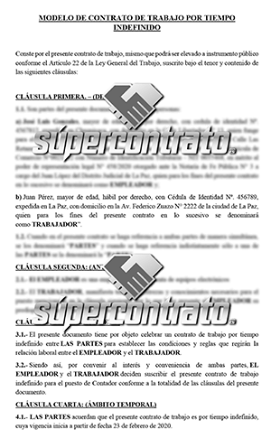 CONTRATO DE TRABAJO INDEFINIDO CAJERO subscription - Supercontrato