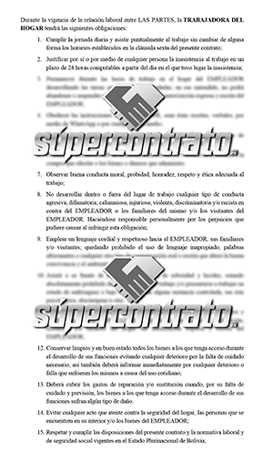Modelo de contrato de trabajadora del hogar o doméstica - Supercontrato