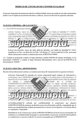 Contrato de confidencialidad modelo - Supercontrato