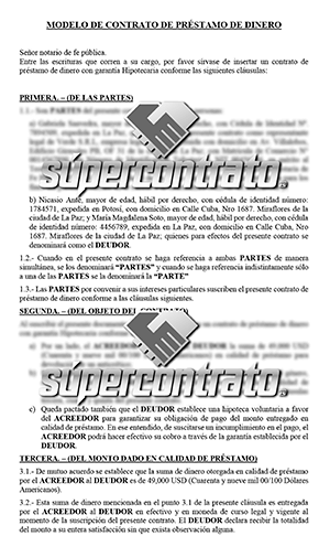 contrato de préstamo de dinero con garantía subscription - Supercontrato